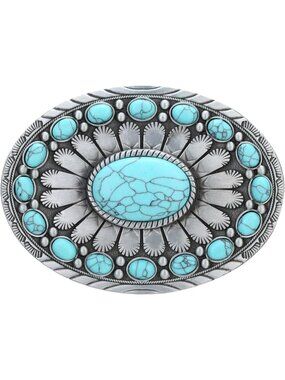 Unisex 1# Turquoise Vintage Cowboy Rodeo Turquoise Belt Buckle Western